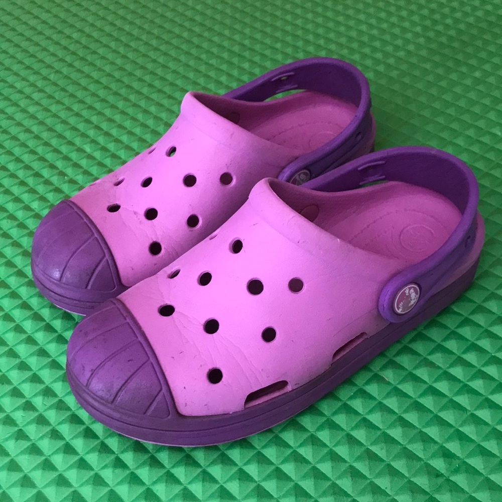 CROCS Bump It Two Tones Purple Berry Slip On Big Girls Clogs | 13